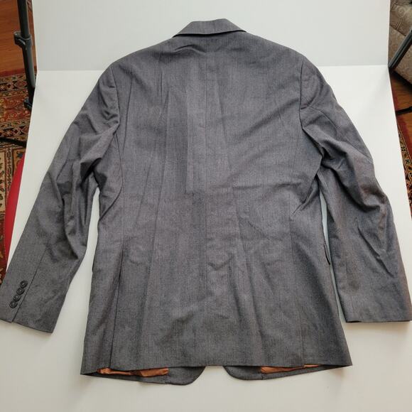 Joseph Jos A. Bank Suit Jacket Charcoal Gray Wool Cashmere 2 Button 43L Slim Fit - Picture 8 of 8